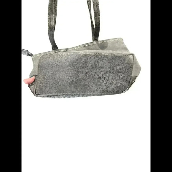 BOC Born Concept Faux Leather Shoulder Purse Handbag in Gray & Black - Picture 6 of 9